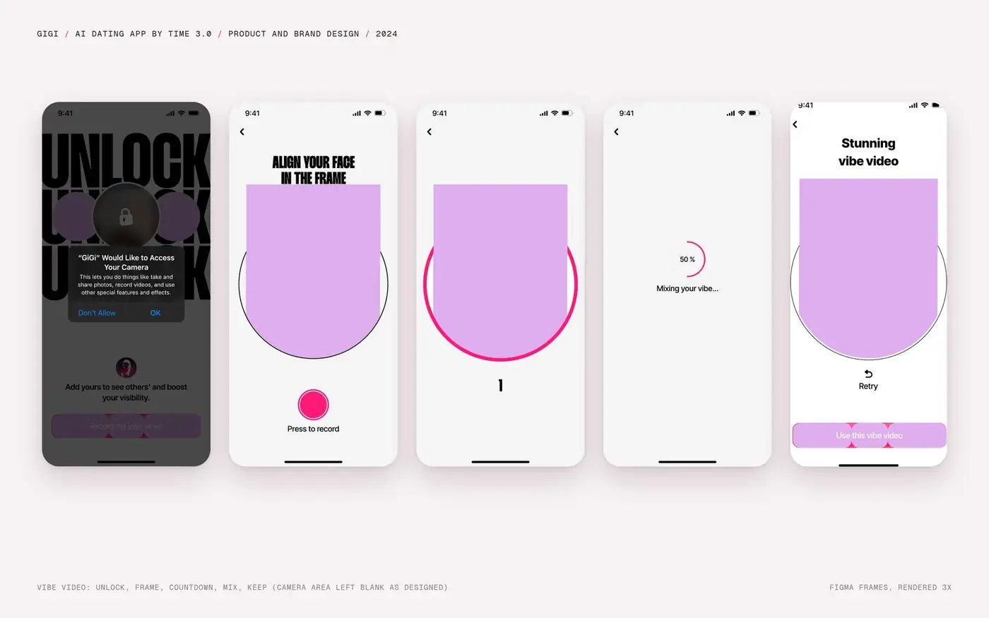 The vibe video flow; the camera areas are blank, as in the design
