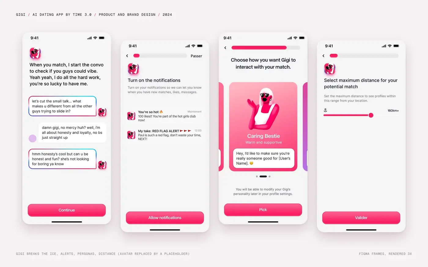 Icebreakers, alerts and the Caring Bestie persona; one avatar masked