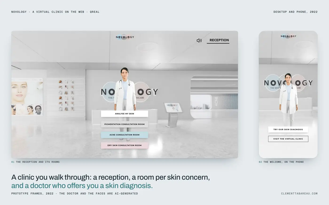 The reception on desktop, the welcome on the phone; contrast refined for this site