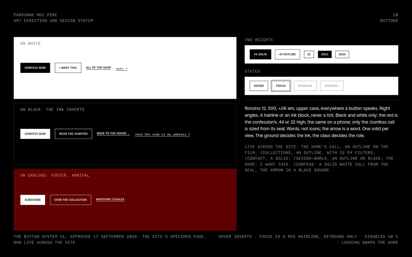 Buttons: the system, live across the site since 17 September