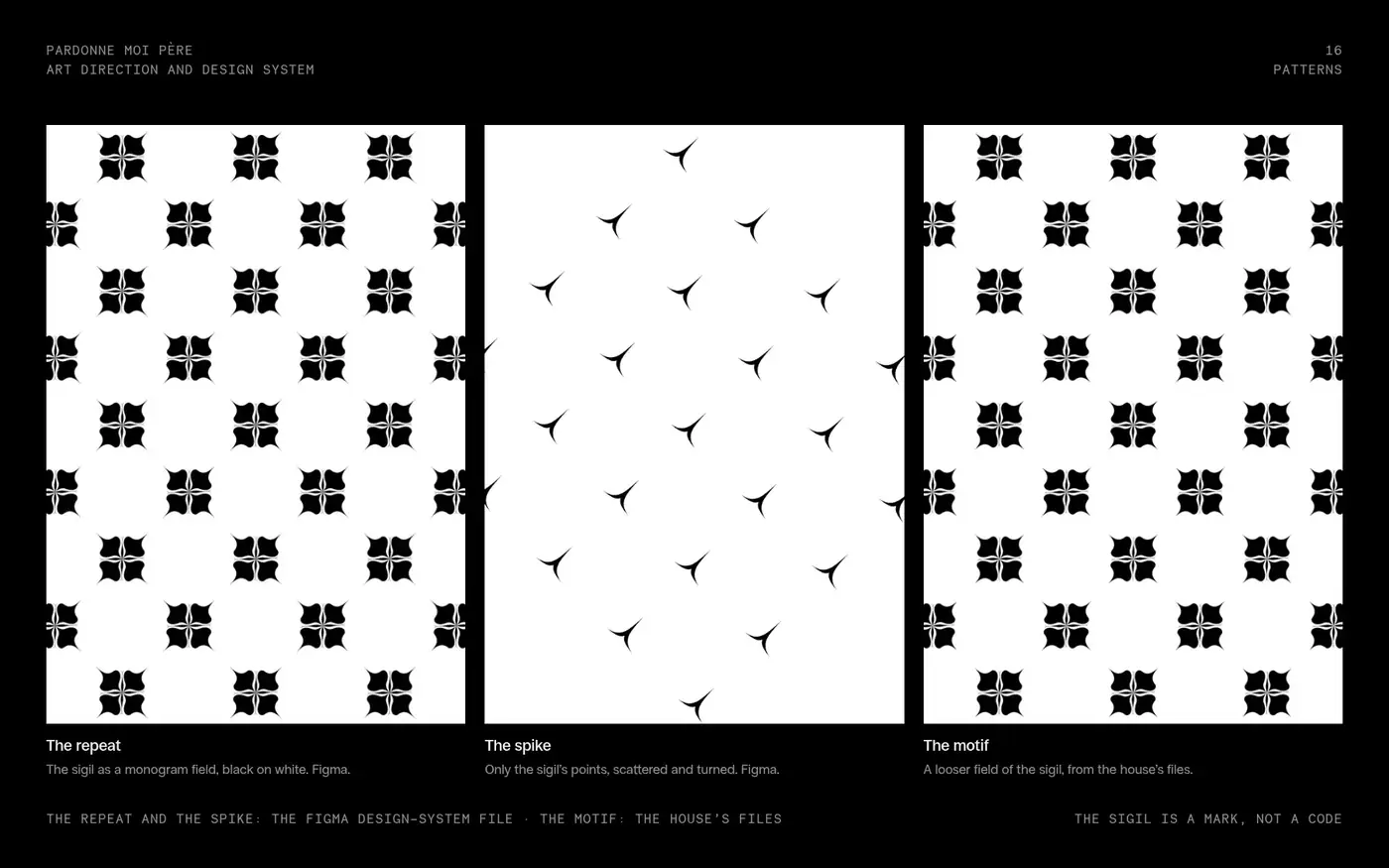 Patterns: the repeat, the spike, the motif