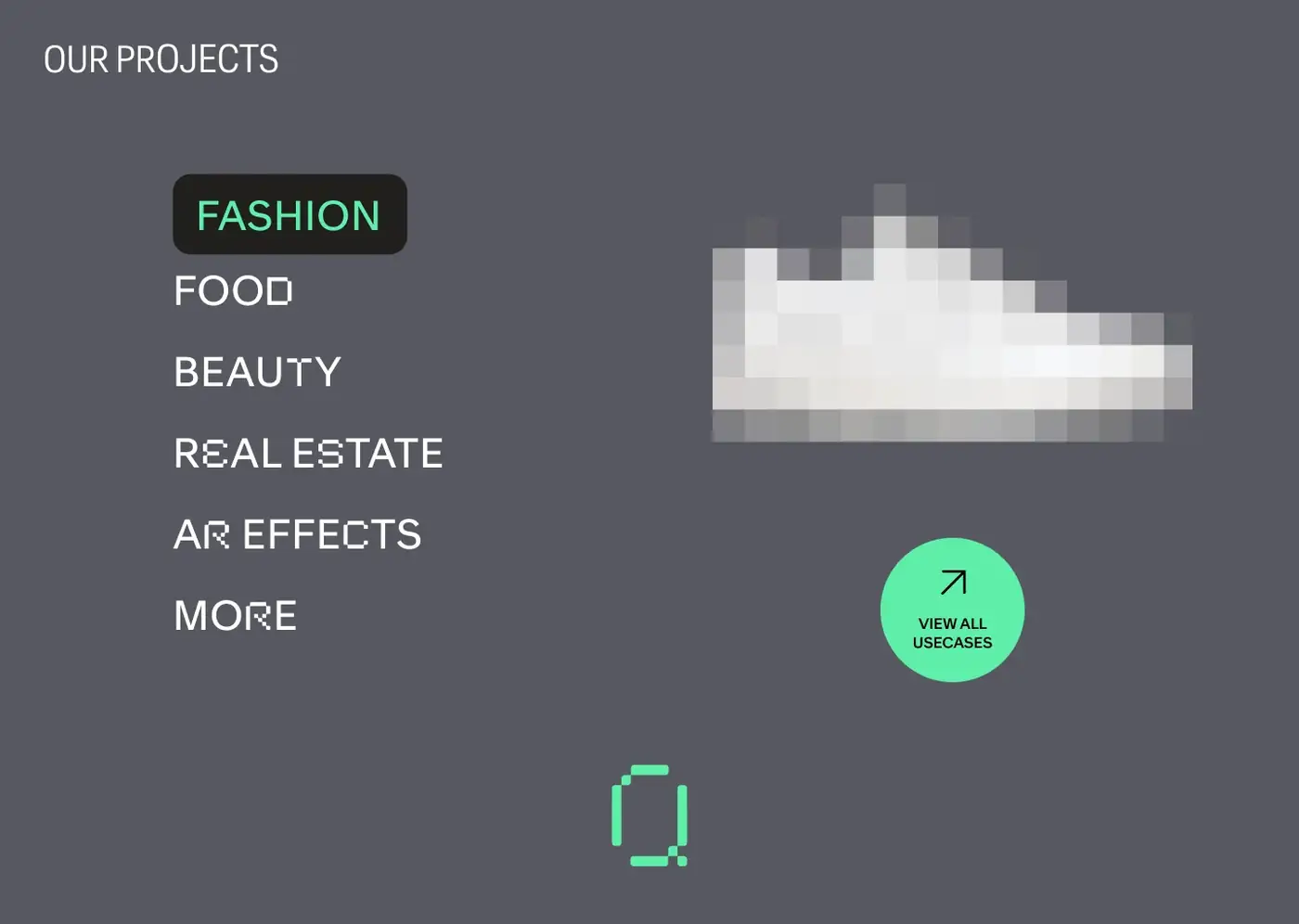 The projects menu