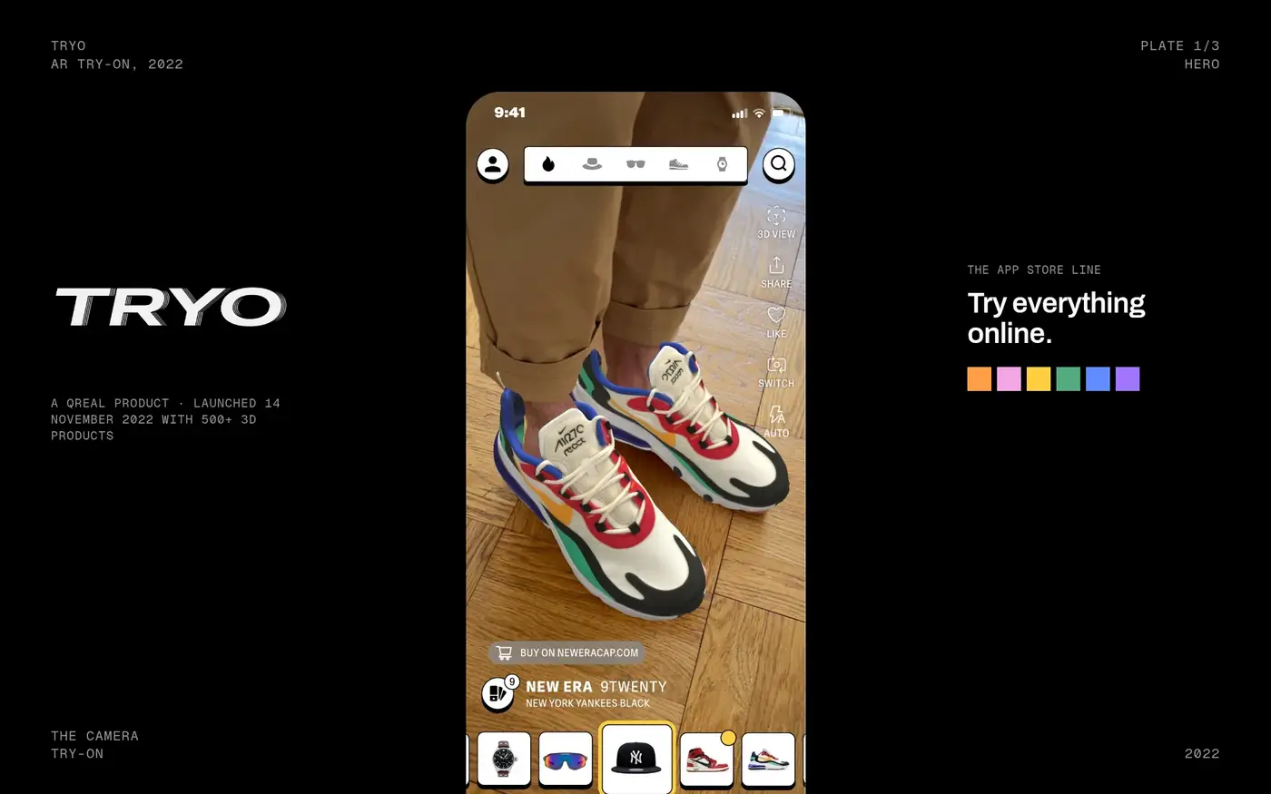 The camera try-on