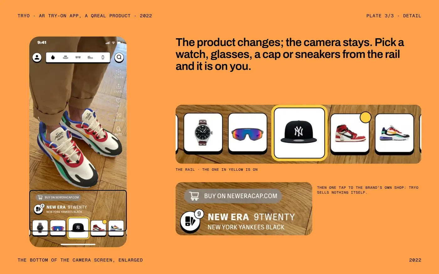 The product rail and the way to the brand’s shop